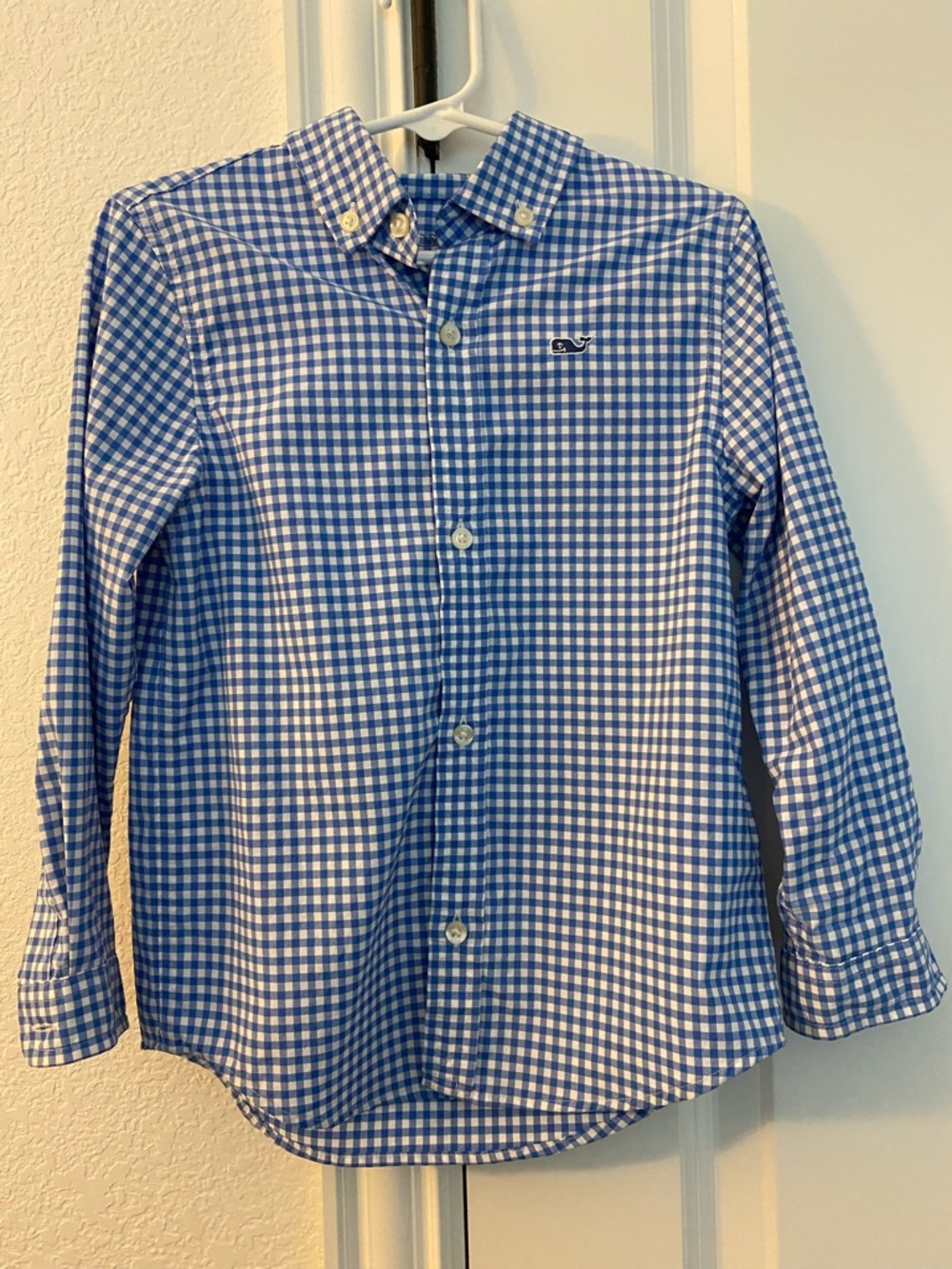 Vineyard Vines Boys' Blue and White Gingham Button-Down Shirt